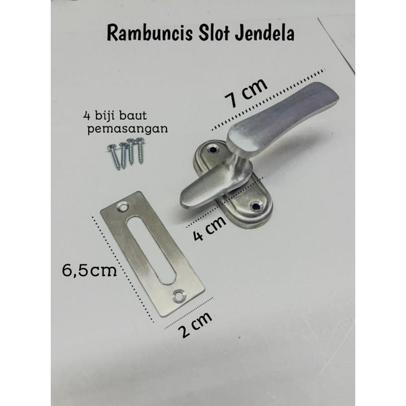Rambuncis Kunci Jendela Kayu Panolet Aluminium