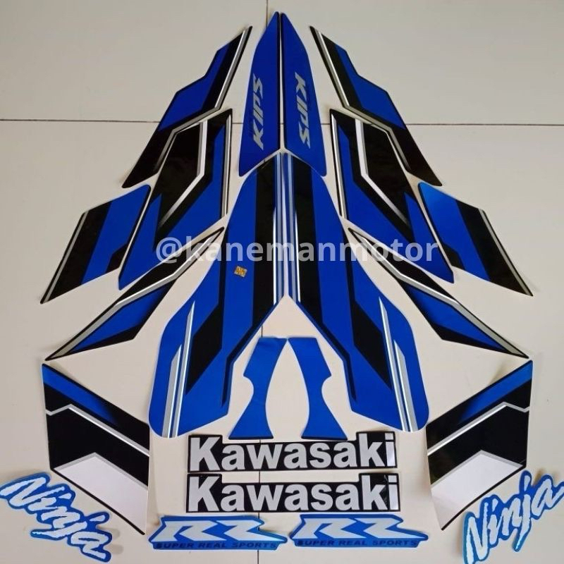 STIKER STRIPING MOTOR NINJA RR NEW 2015 BIRU