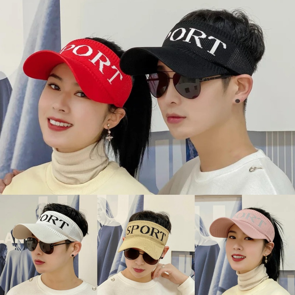 Topi Olaraga Sport Pria Dan Wanita Topi Golf -Topi Sepeda Pantai Lari Tenis Hijab Senam Zumba Visor