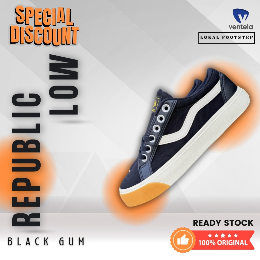 Ventela Republic Low Black Gum ORIGINAL