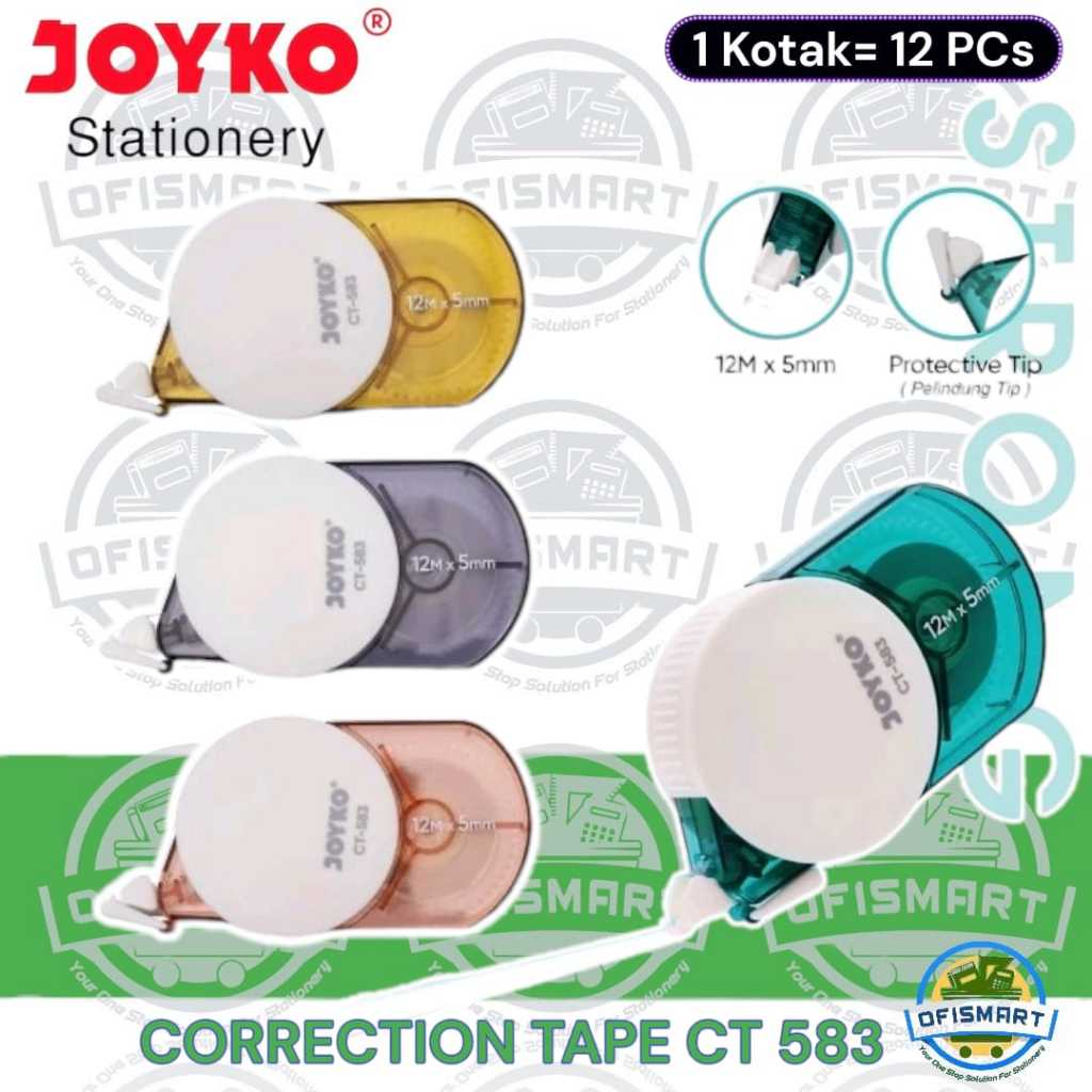 

Joyko Pita Koreksi Correction Tape CT-583 Strong | @1Kotak=12PCs