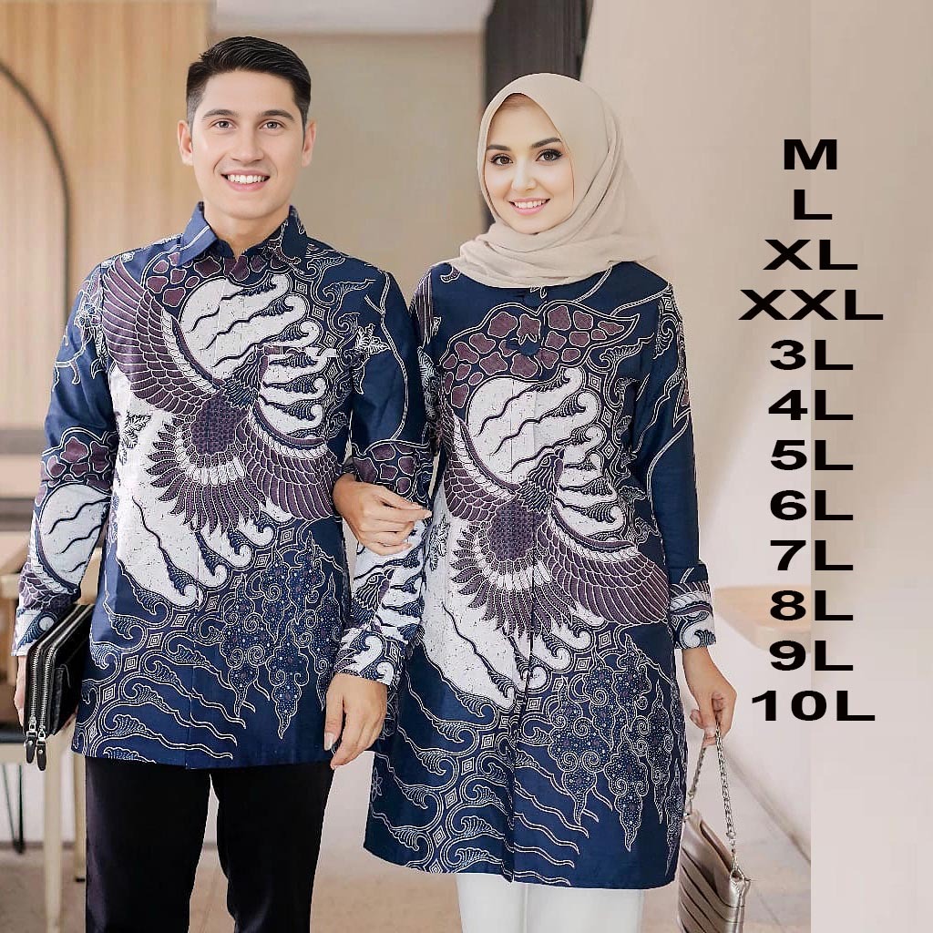 COUPLE FAMILY Tunik Batik Dan Kemeja Batik Jumbo | M-10XL SUPER JUMBO | atasan seragaman batik moder