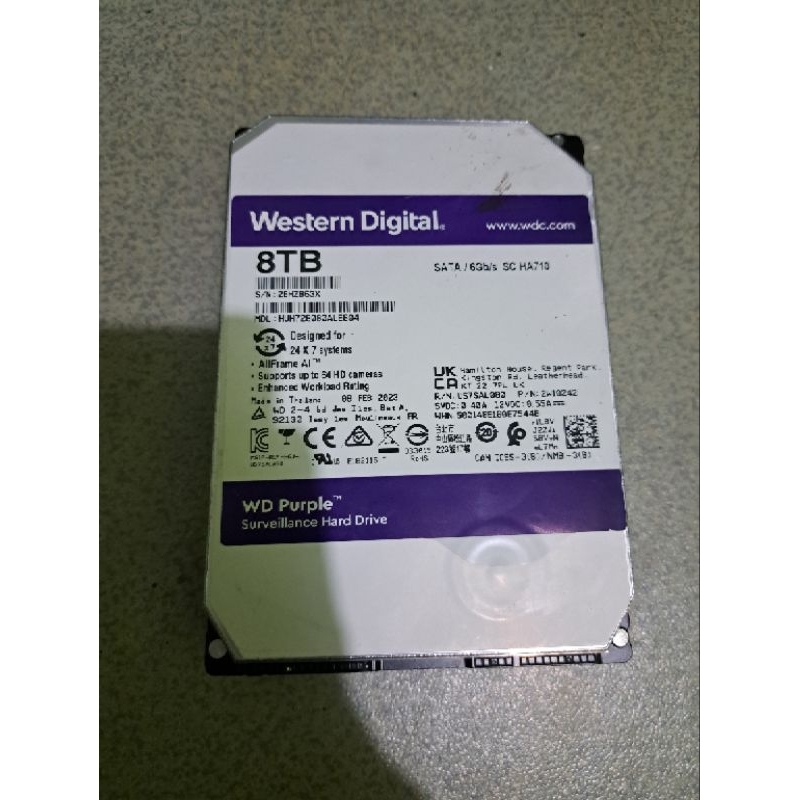 HARDISIK INTERNAL WD PURPLE 8TB CCTV PC DVR SERPER