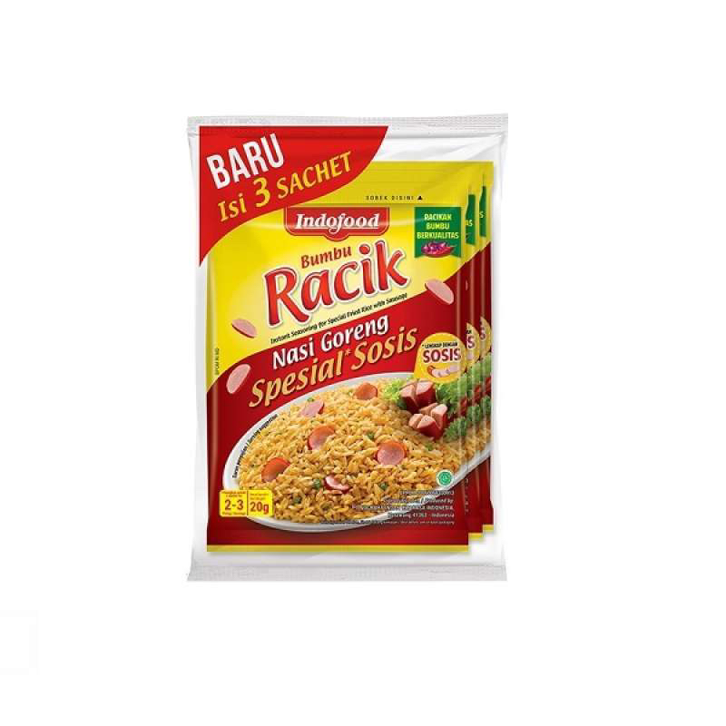 

Indofood racik bumbu nasi goreng spesial sosis isi 3 x 20 gram