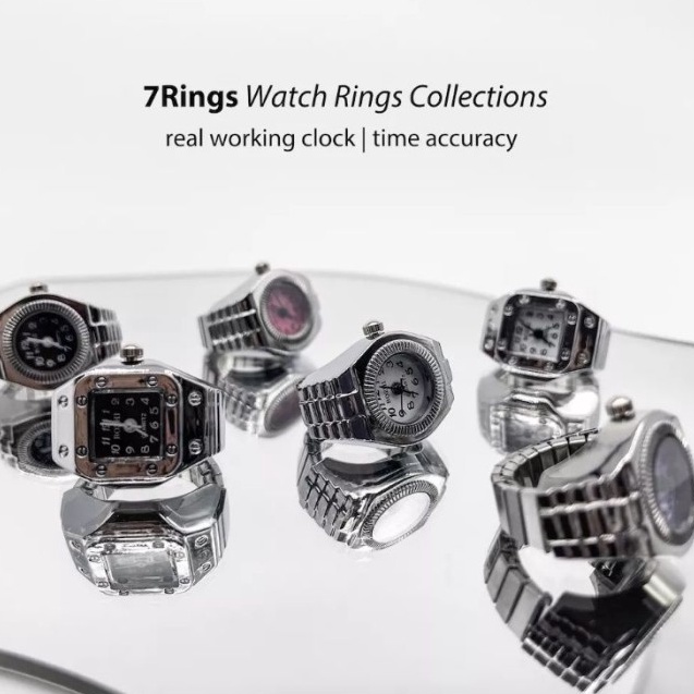 Jam jari tangan cincin jam unik pria wanita Jam cincin analog hidup  Bulat Pink