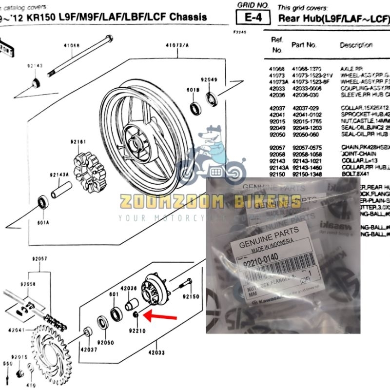Mur / Nut baut nap gear Ninja R / Ss / RR