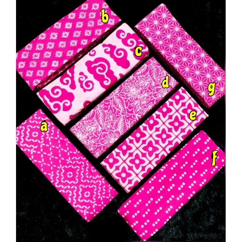 KAIN BATIK GARUTAN PINK FUSCHIA 2 METERAN BAHAN HALUS KAIN PAKAIAN WANITA SERAGAM