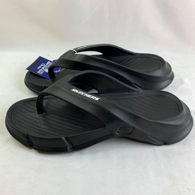 Terbaru Sandal Jepit Pria Karet Skechers Sandal Pria Santai Elegan  Black 44