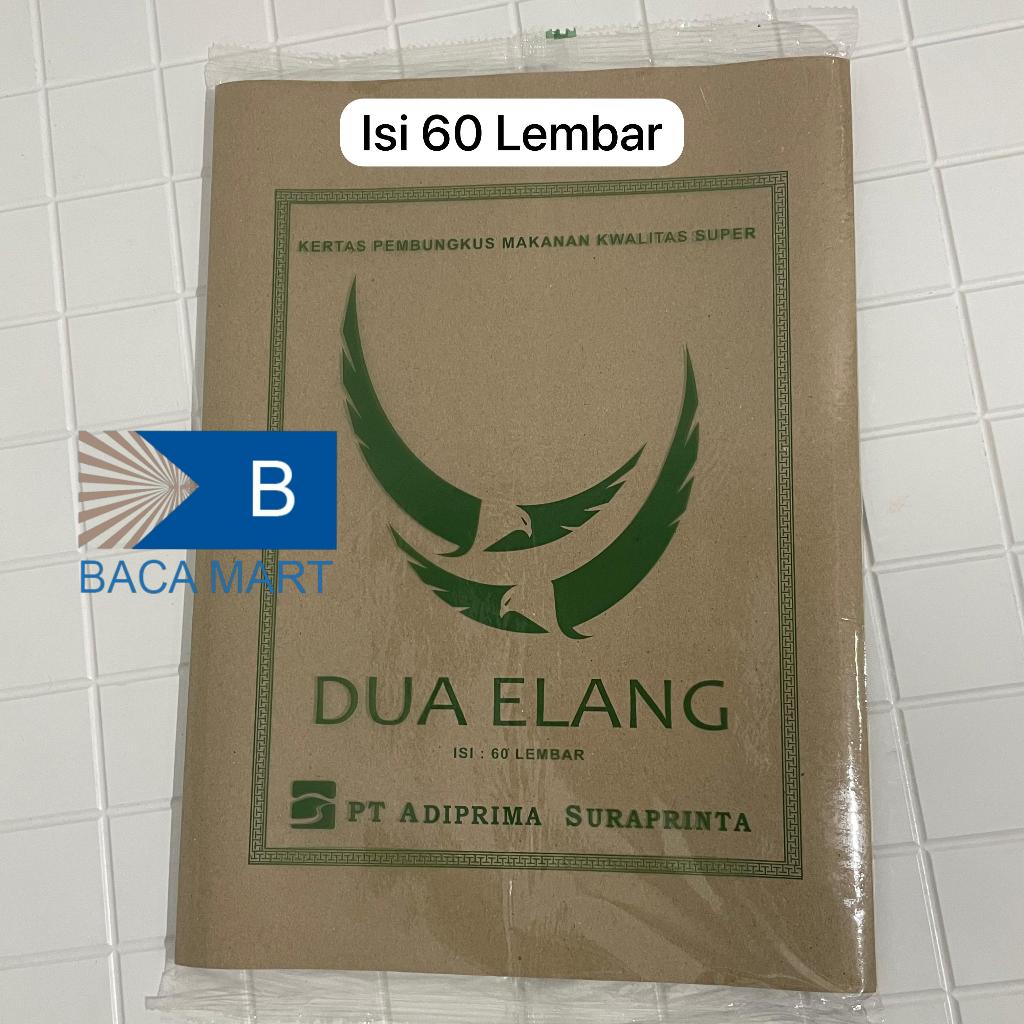 KERTAS COKLAT DUA ELANG ISI 60 LEMBAR | KERTAS NASI BUNGKUS | KERTAS BUNGKUS NASI | KERTAS MINYAK
