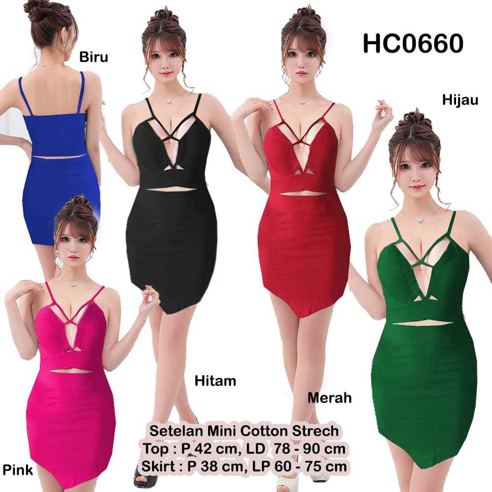 Happycorn HC0660 Setelan Mini Cotton Stretch / Setelan Rok Mini Cotton / Setelan Mini Dress Katun / 
