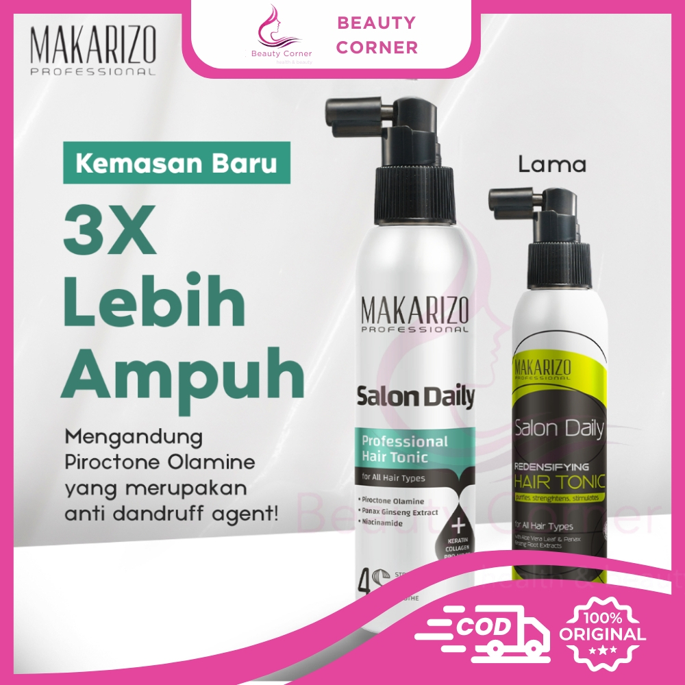 Makarizo Salon Daily Redensifying Hair Tonic Atasi Kerontokan dan Ketombe - 140ml