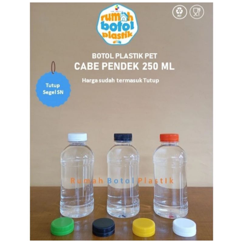 Botol Plastik PET Cabr Pendek/Pudot/Momo 250 ML