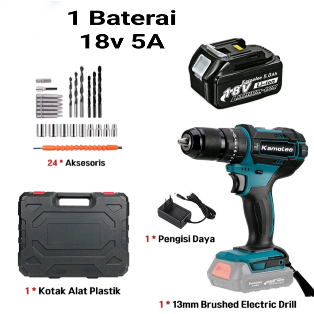 BOR KAMOLEE 13mm 18V 5.0Ah  DRILL BETON