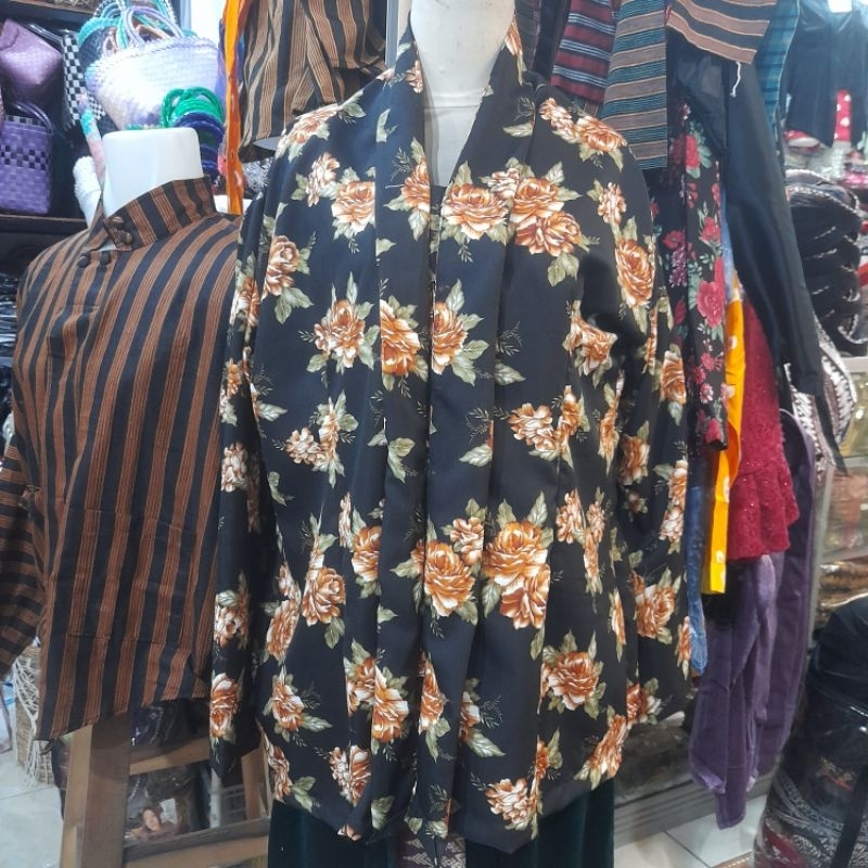 kebaya kartini bunga coklat
