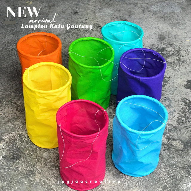 Lampion Kain Gantung d 15 cm Warna-Warni/Lampion Outdoor Oval/Lampion Kain Outdoor/Dekorasi Lampion/