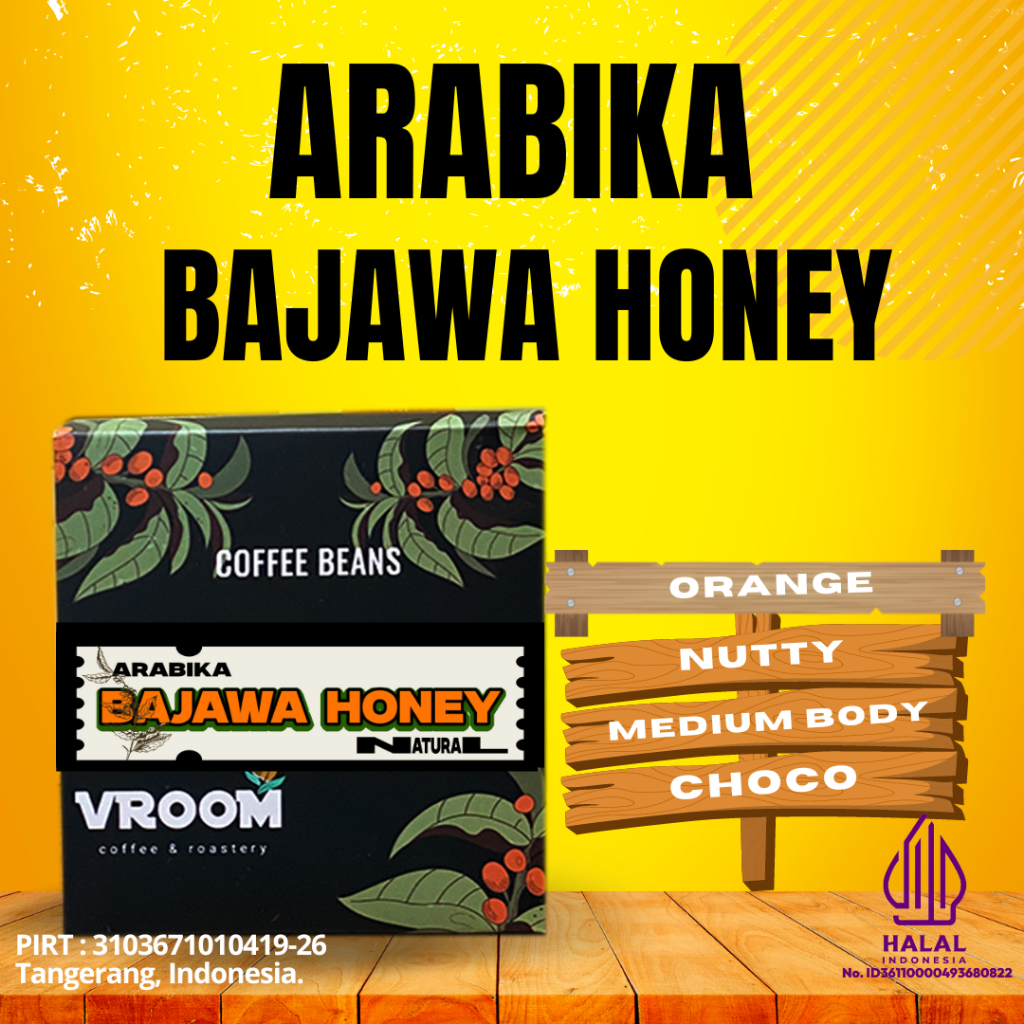 

Kopi Arabika Bajawa Honey Natural Biji Kopi Matang Bubuk 500gram