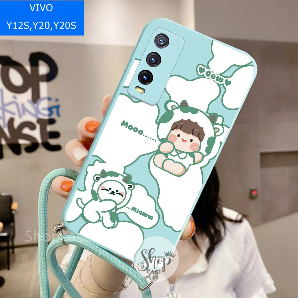 Softcase Motif + Tali  VIVO Y20 VIVO Y12S VIVO Y20S Case VIVO Y20 VIVO Y12S VIVO Y20S Case murah Cas