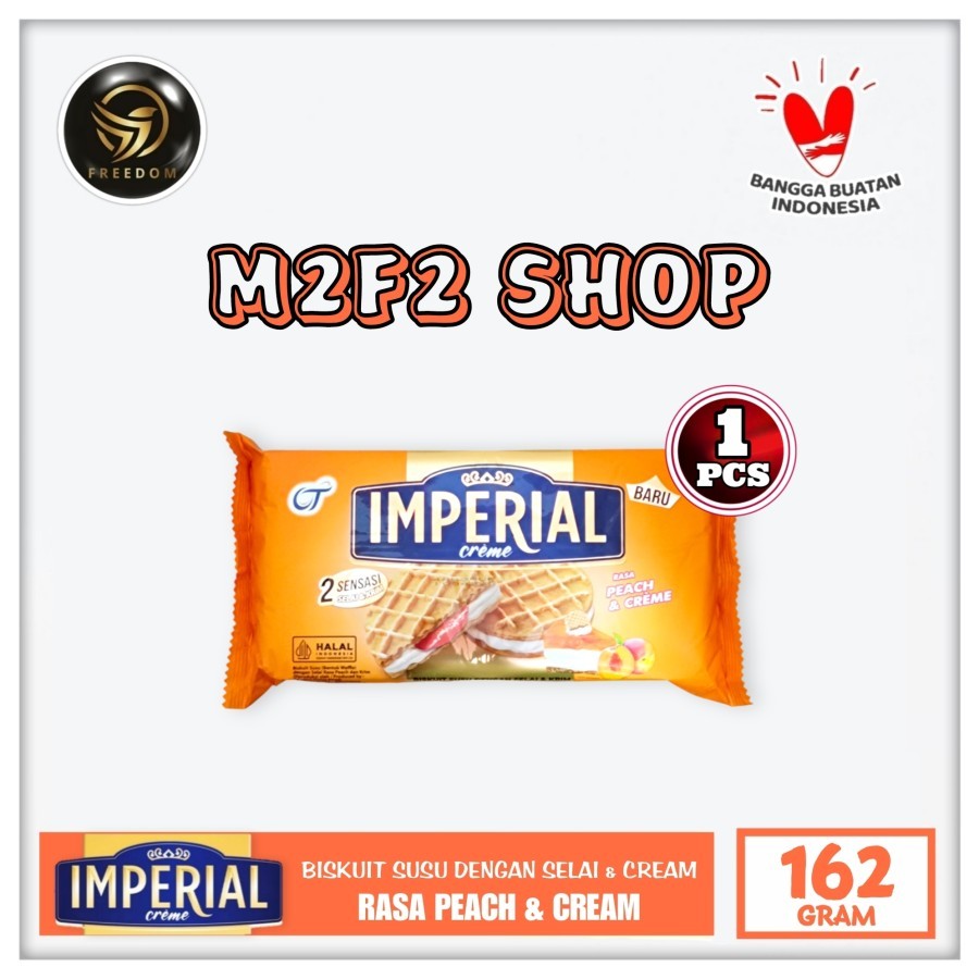 

Imperial Creme Peach | Biskuit Susu Selai Rasa Peach & Krim - 162 gr (Kemasan Satuan)