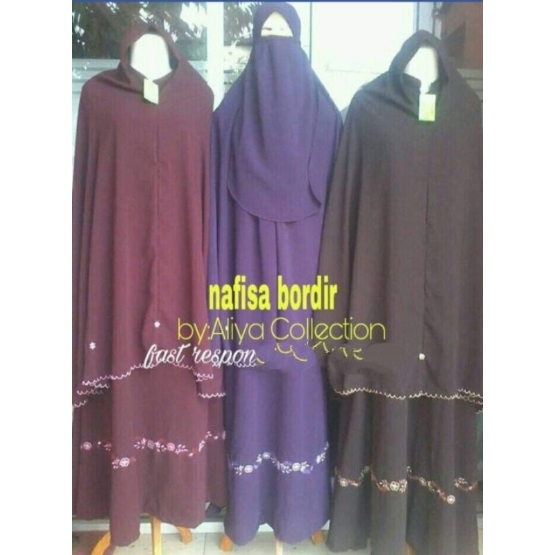 Gamis Bordir Jilbab  Syar'i free Cadar