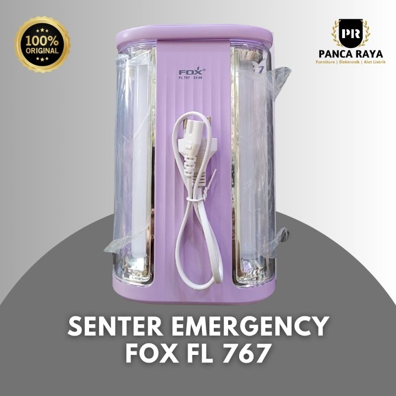 FOX FL767 SENTER EMERGENCY 2 LAMPU JUMBO SUPER TERANG