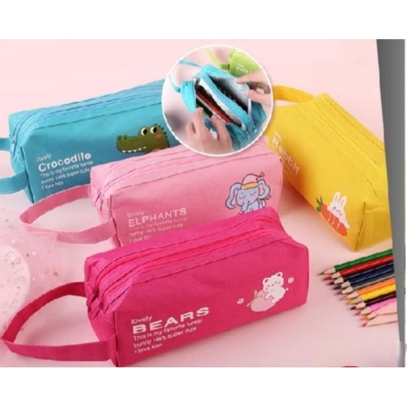 

Tempat Pensil Anak Motif / Karakter Lucu 2 Sleting