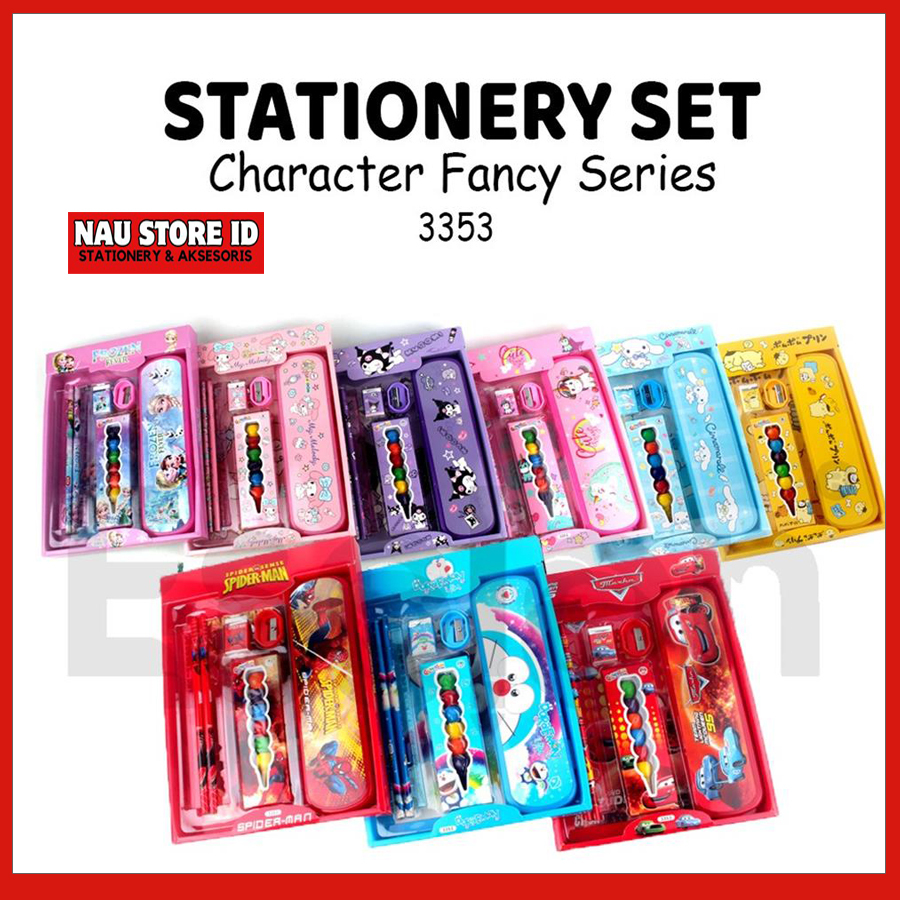 

Paket Alat Tulis + CRAYON Oil Pastel /Stationary Set 7in1 Karakter 3353