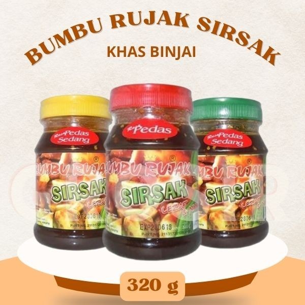 

Bumbu Sambal Rujak Sirsak Pedas, Sedang, / Khas Binjai Cap Gunung 320gr / Halal
