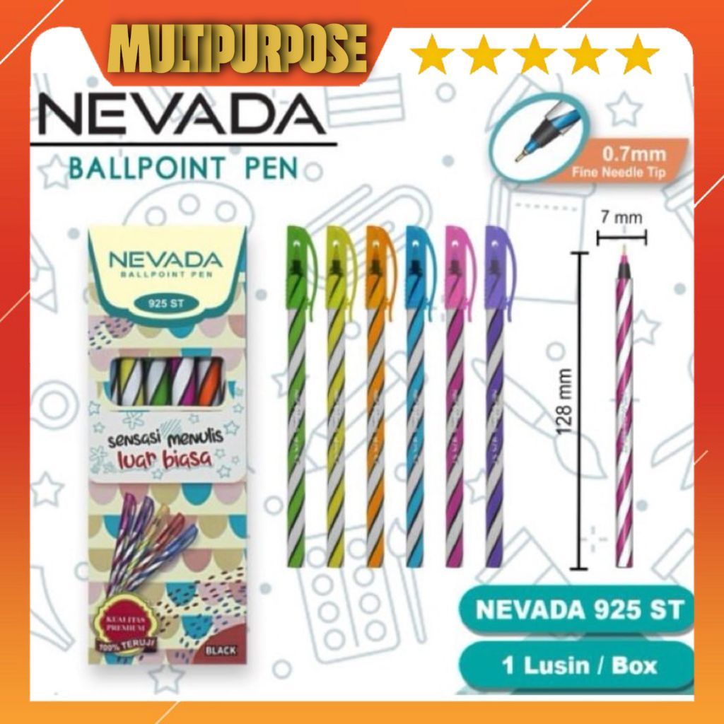 

(12 pcs) PULPEN NEVADA / BOLPOIN ULIR - BOLPEN UNIK - PEN LILIN MURAH 0.7MM