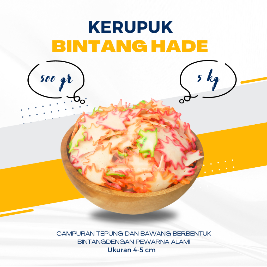 

Kerupuk Bintang Hade 5 Kg (BALL) / Kerupuk Bahan Seblak