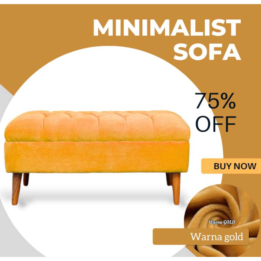 GOLD - SOFA BENCH  MINIMALIS  BERKUALITAS / SOFA BENCH  / SOFA BED /  STOOL