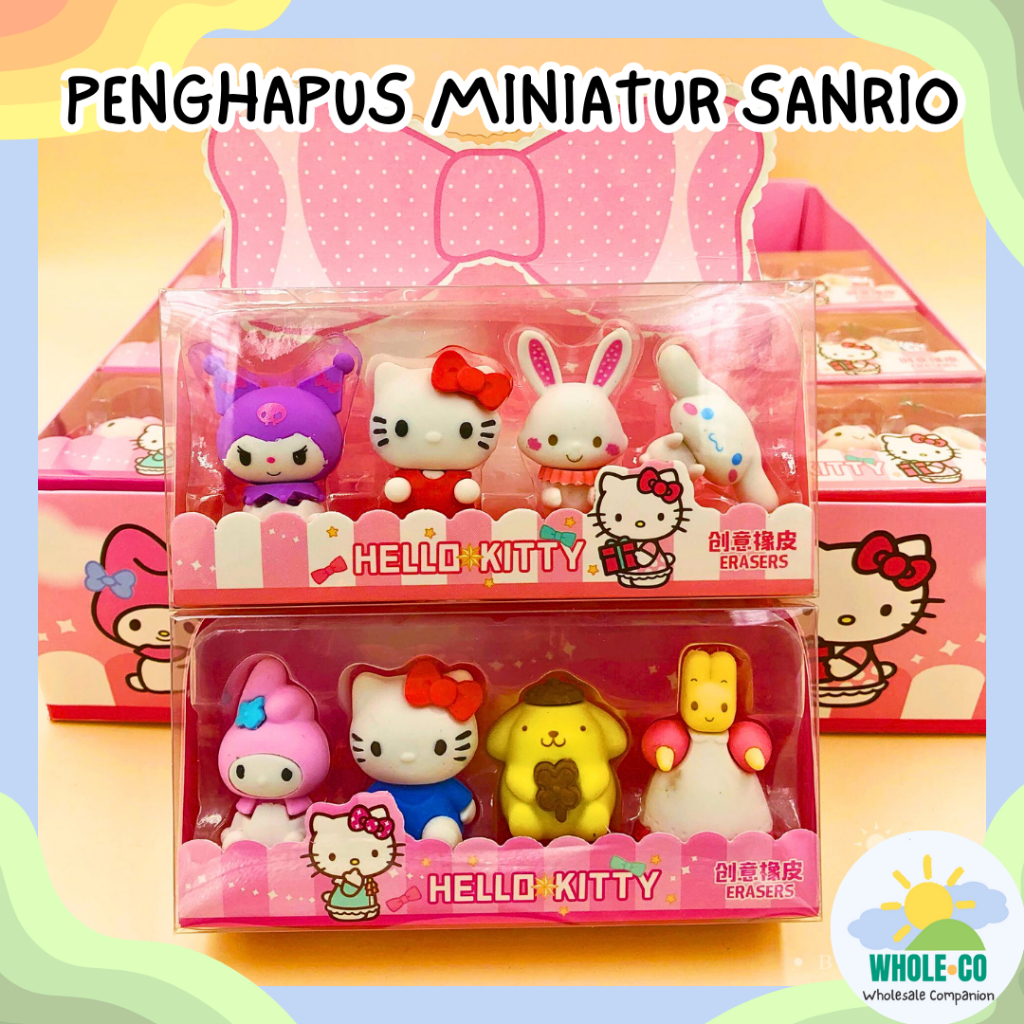 

Penghapus Miniatur Sanrio Premium 1 Set isi 4 Figurine Eraser Mewah Cinnamoroll Kuromi Lucu Unik Imut Termurah Grosir COD