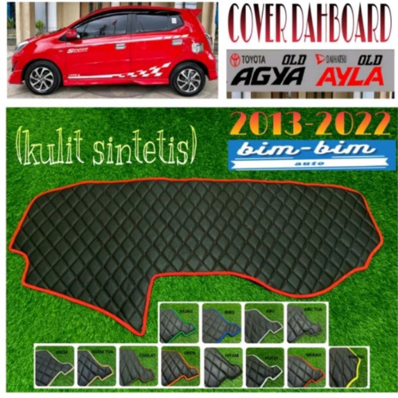 Cover Dashboard Kulit Sintetis Motif Wajik Agya & Ayla Lama 2013-2022, Aksesoris Interior Mobil