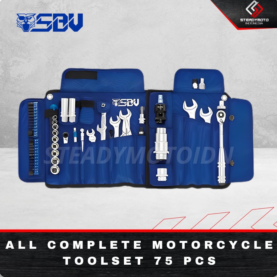 COMPLETE MOTORCYCLE TOOLS SET 75 PCS SBV TOOLS SET PERAWATAN MOTOR