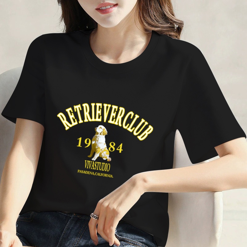 retriever club kaos wanita motif kaos streetwear Kapas slimfit Nyaman dipakai