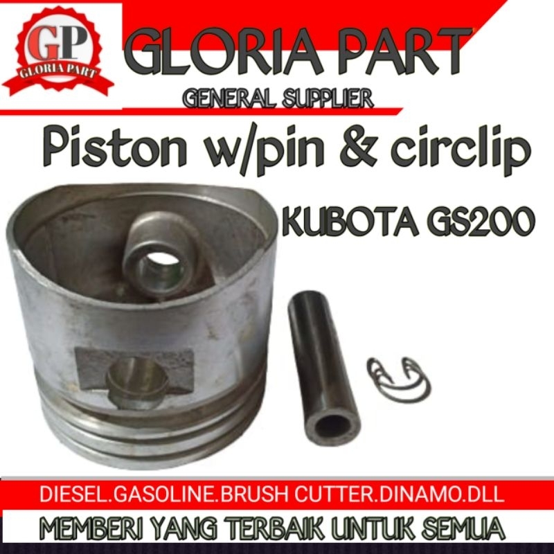 Piston w/pin & circlip KUBOTA GS200