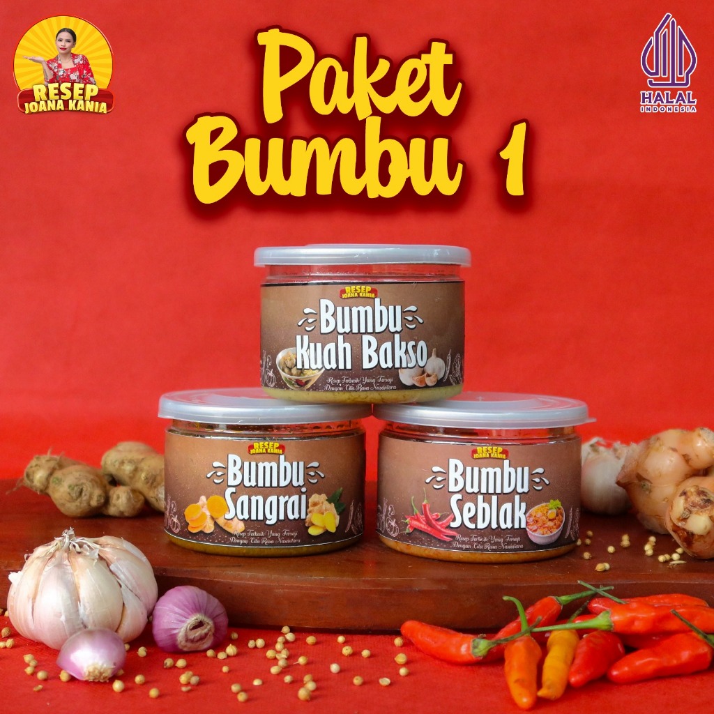 

Paket Hemat 1, Bumbu RSJ / Sangrai, Kuah Bakso, Seblak / Bumbu Serbaguna Halal MUI