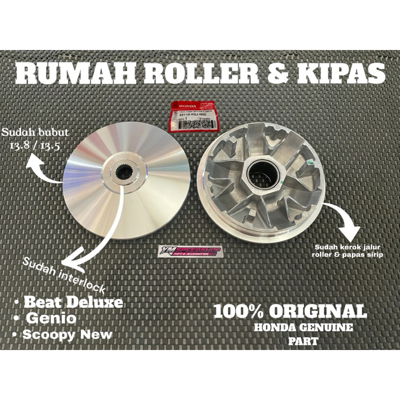 RUMAH ROLLER BUBUTAN RUMAH ROLLER DAN KIPAS CUSTOME BUBUT PNP BEAT DELUXE SCOOPY VARIO 110 125 150 1