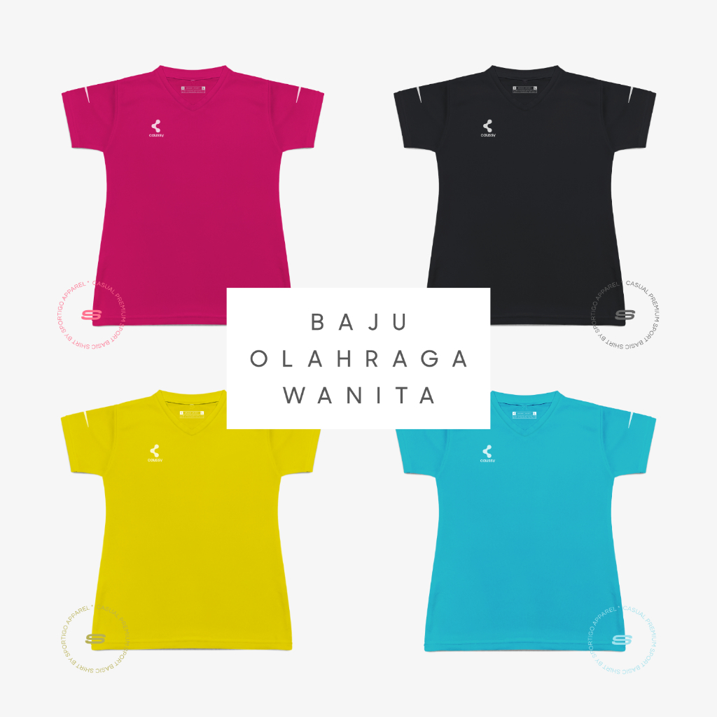 Baju Olahraga Wanita Muslim Lengan Pendek Senam Running Fitness Aerobic Gym Voli Badminton