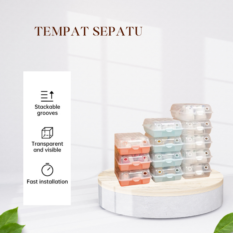 Kotak Sepatu Transparan Tebal Serbaguna Shoes Box Tempat Penyimpanan Sandal Box Sepatu - Kotak Tempa