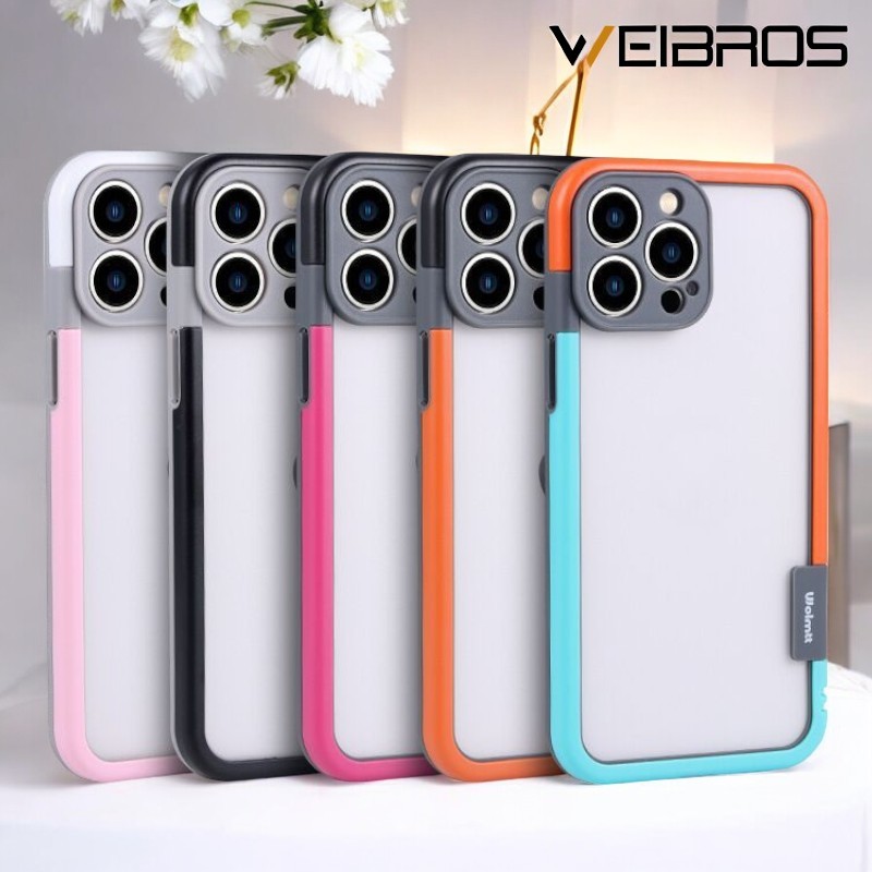 (WEIBROS IPHONE) FRAME BUMPER RUBBER CASE IPHONE 11 12 13 14 15 PRO PLUS MAX