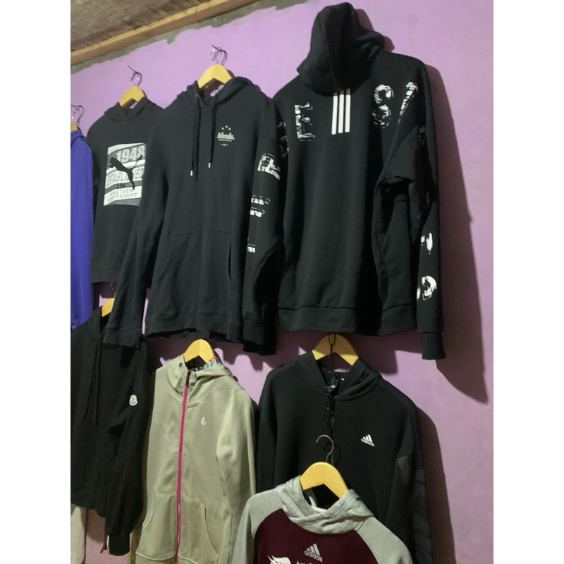 hoodie second adidas three strips original murah