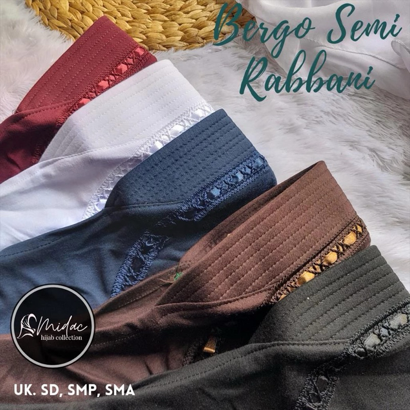 Hijab Bergo Anak Sekolah SD SMP SMA Serut Pita