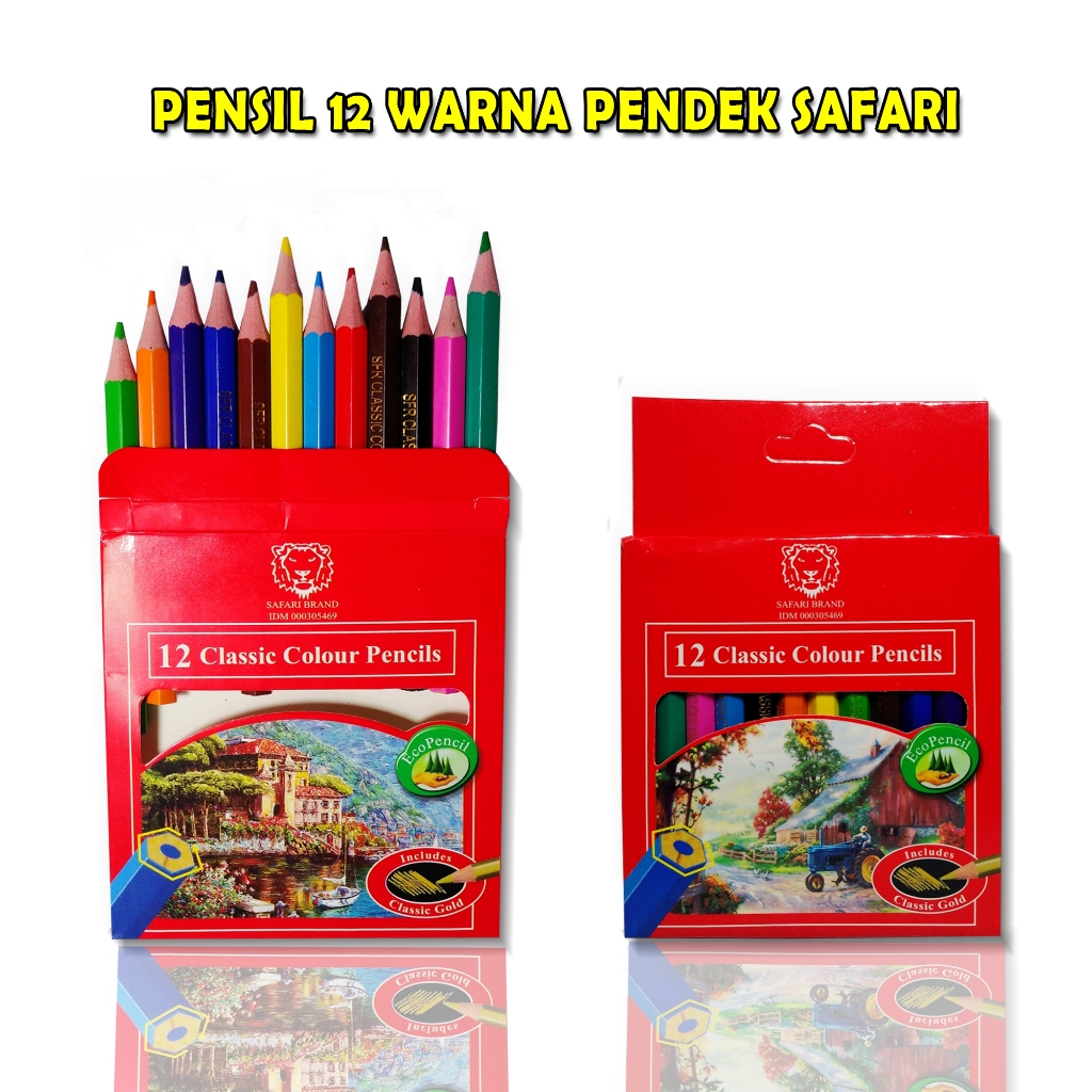 

pensil 12 warna pendek safari / 12 warna / 1 set