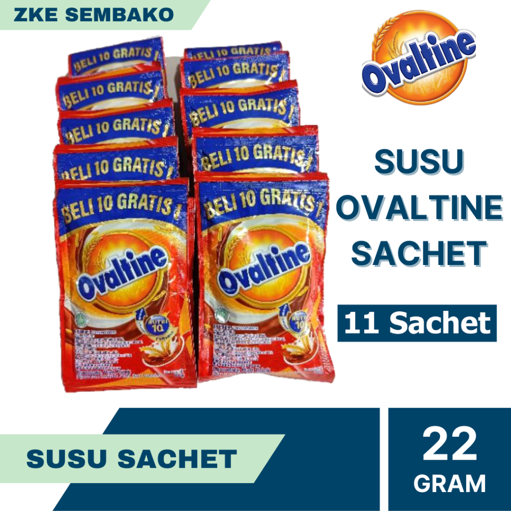 

Ovaltine Sachet / Susu Ovaltine Cokelat Per Renceng Isi 11 Sachet