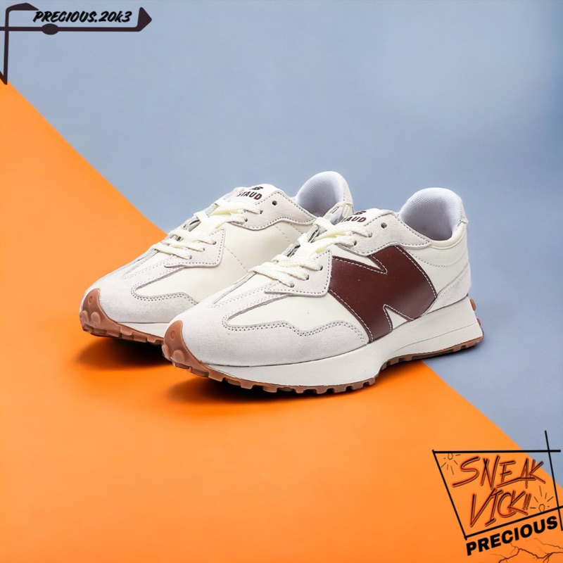 Sneakers Sepatu | NB 327 Moonbean STAUD Maroon “ White Burgundy “ BRAND NEW IN BOX