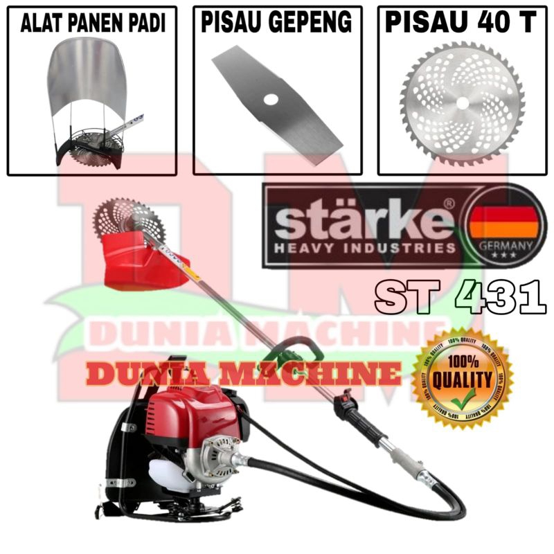 mesin potong rumput gendong 4 tak STARKE ST 431 komplit alat panen padi
