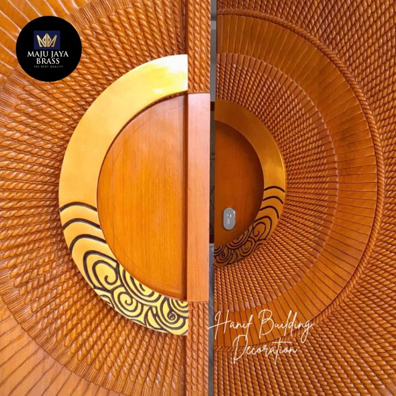 handel pintu rumah solid / gagang pintu rumah diameter 46cm full kuningan