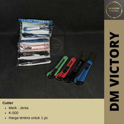 

Pisau Cutter K-500 JENIA Warna Warni / Mata Pisau Tajam / Pisau Kater / Cutter Murah / Cutter Kecil