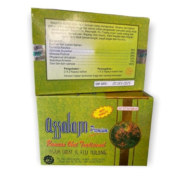 Assalam Obat Asam Urat dan Kolesterol, Jamu Asam Urat, Obat Saraf Kejepit dan Obat Sakit Pinggang