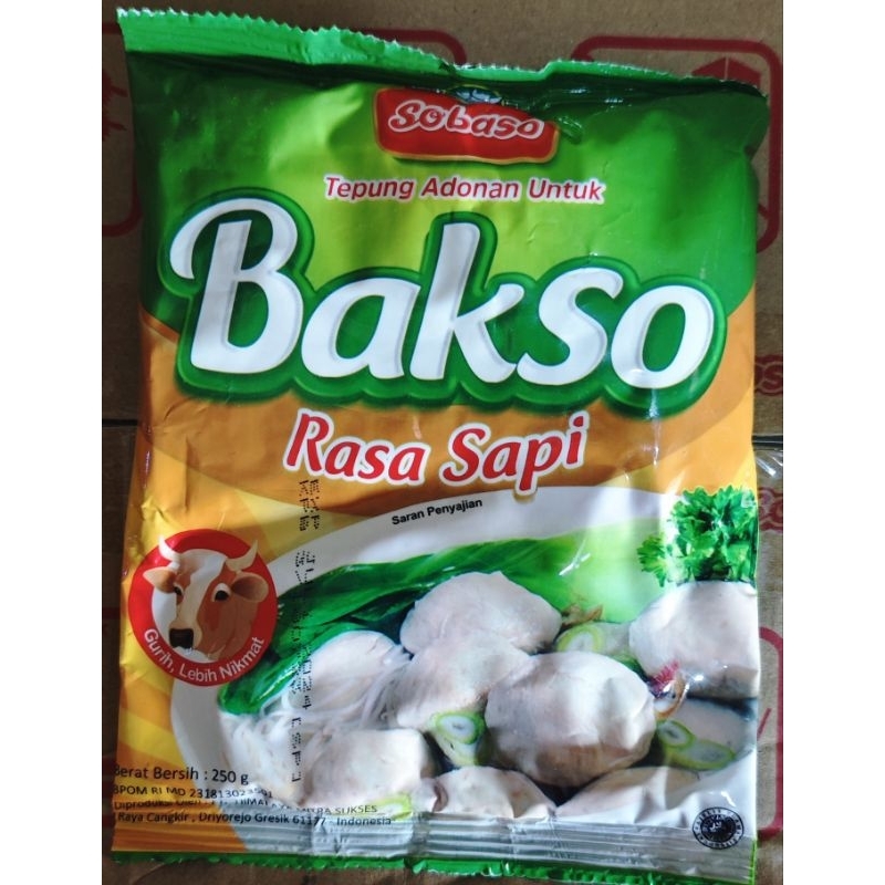 

tepung bakso Sobaso sapi 250gr ( minim 2 pcs)